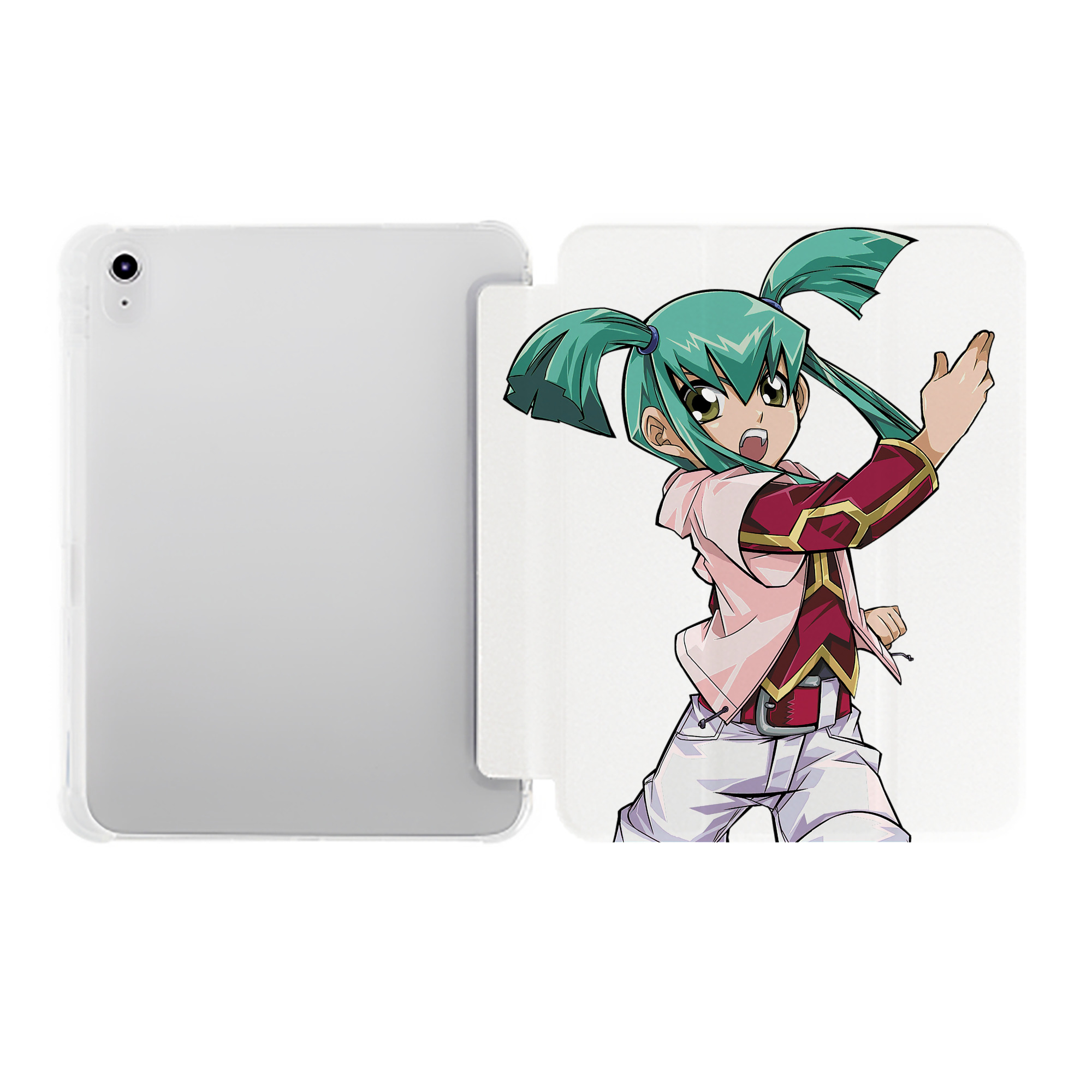 （画像用） 遊☆戯☆王 Yu-Gi-Oh! IPad ケース ペン収納付き 三つ折りスタンド PUレザー×シリコン 対応機種9.5/10.5/10.9インチ